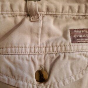 Vintage Bugle Boy Pants 34x36  Beige Khaki Pleated Trousers Cotton Baggy